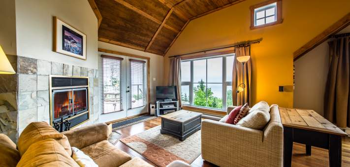 Salon en haut - Chalet à louer Charlevoix