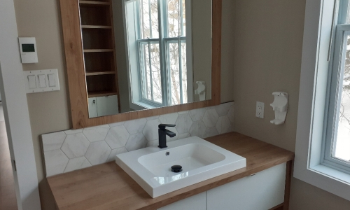 Salle de bain de ce chalet à louer Massif - Chalet à louer Charlevoix