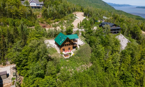 Vue aérienne Le Scandinave - Chalet à louer Charlevoix