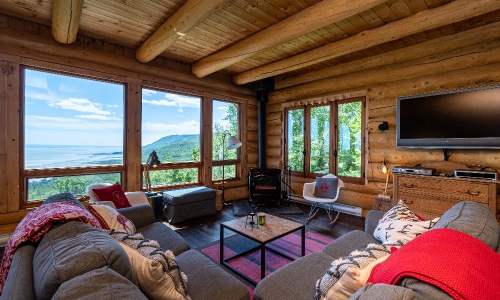 Salon pour relaxer et festoyer après le ski ou la randonnée ! - Chalet à louer Charlevoix