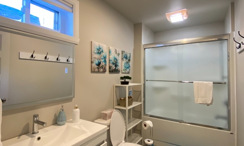 Salle de bain au sous-sol - Chalet à louer Charlevoix