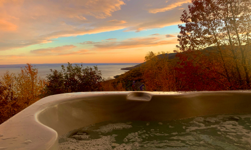 Vue depuis le spa - Chalet à louer Charlevoix