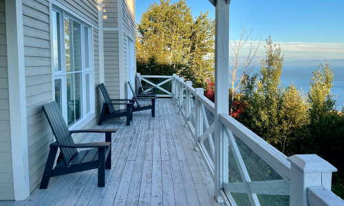 Terasse bas privé - Chalet à louer Charlevoix