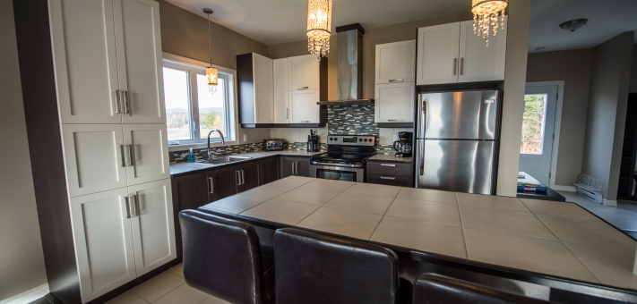 cuisine conviviable face au mont le Massif - Chalet à louer Charlevoix