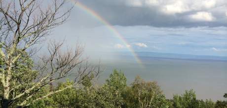 From the terrasse of the Ilaali Chalet at Petite Riviere St-Francois. Where is the pot of gold?